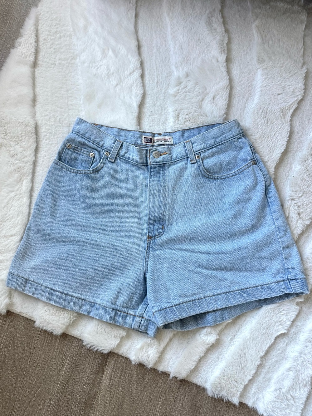 Vintage Light Wash High Waisted Jean Shorts
